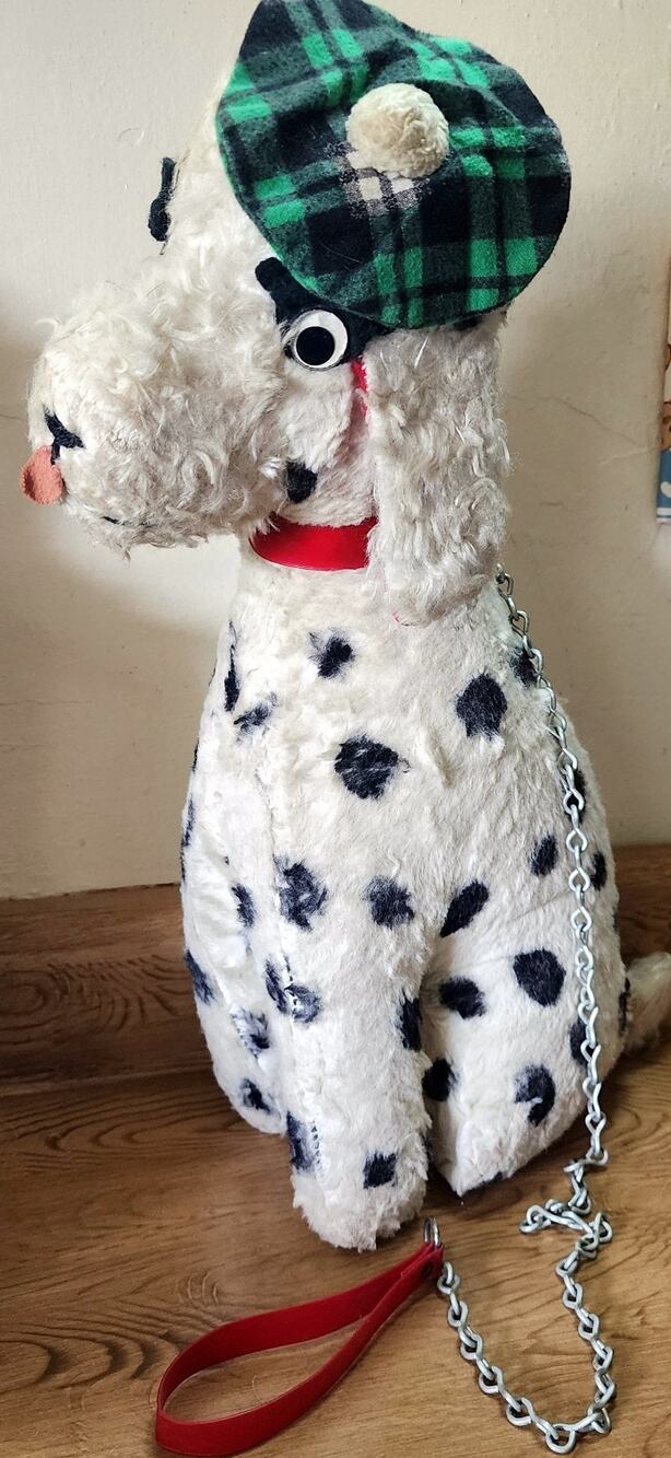 Vintage Carnival Fair Dalmatian W/ Leash and Collar Plush Stuffed Dog 16"